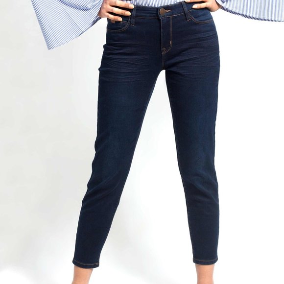 OLGYN Denim - OLGYN Stretch Dark Blue Denim Ankle Pant Slim Fit